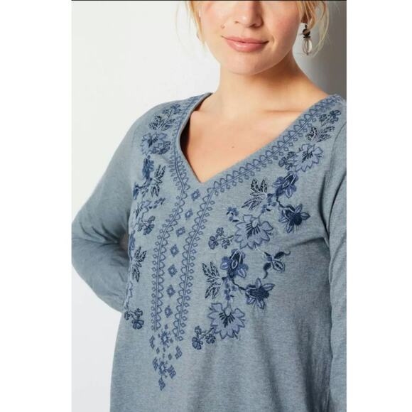 J.Jill Pure Jill Floral Embroidered V-Neck Tunic Size XL NWT - Picture 4 of 7
